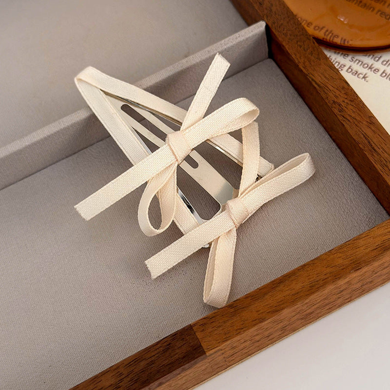 Wholesale Colorful Fabric Ballet Style Ribbon Bow Triangle BB Hair Clip